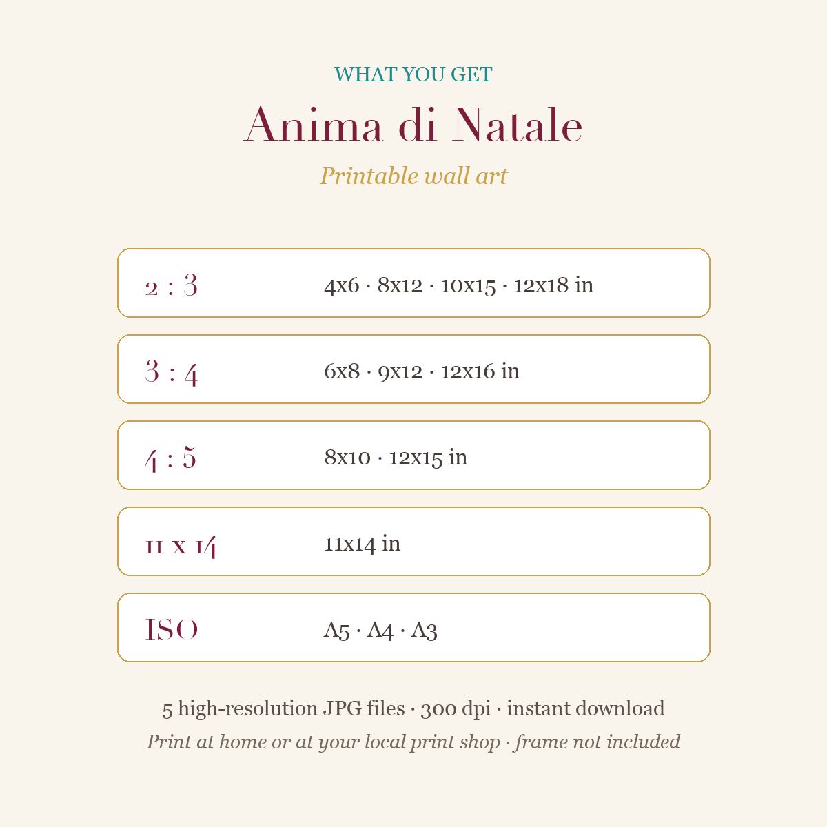 Anima di Natale – Venetian Christmas Wall Art Print (Printable)