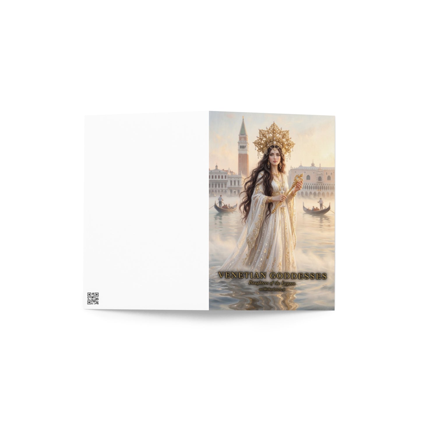 Lagunen-Königin Grußkarte Vorderseite – venezianische Göttin, Venetian Goddesses
