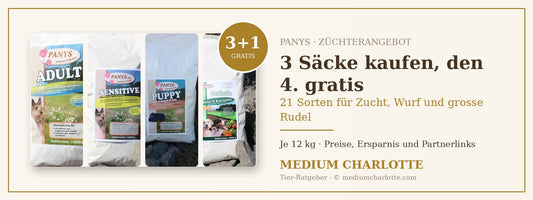 Züchterangebot Hundefutter von PANYS: 3 Säcke kaufen, den 4. gratis