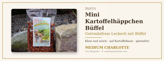 Getreidefreie Leckerli mit Büffel – PANYS Mini Kartoffelhäppchen Büffel im 150-g-Beutel