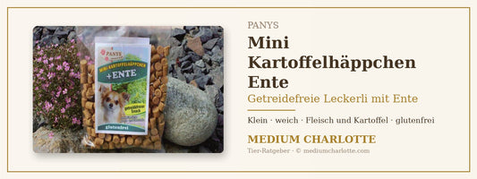 Getreidefreie Leckerli mit Ente – PANYS Mini Kartoffelhäppchen Ente im 150-g-Beutel