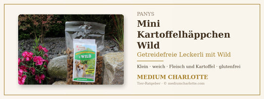 Getreidefreie Leckerli mit Wild – PANYS Mini Kartoffelhäppchen Wild im 150-g-Beutel