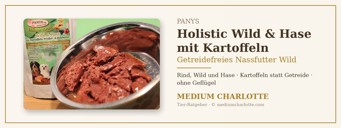 Getreidefreies Nassfutter Wild – PANYS Holistic Wild &amp; Hase mit Kartoffeln im Pouchbeutel