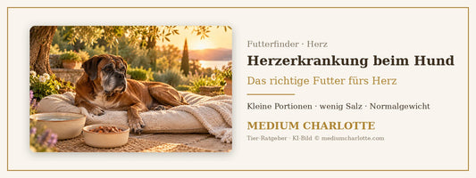 Herzerkrankung beim Hund – älterer Boxer ruht friedlich auf einem Kissen im Garten