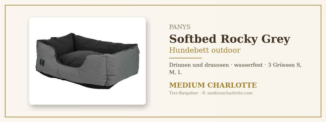 Hundebett outdoor – PANYS Softbed Rocky Grey für drinnen und draussen