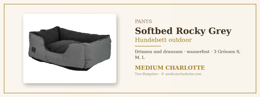 Hundebett outdoor – PANYS Softbed Rocky Grey für drinnen und draussen