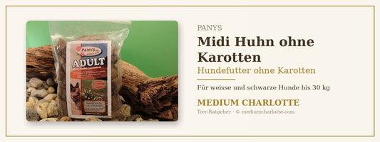 Hundefutter ohne Karotten für weisse und schwarze Hunde – PANYS Midi Huhn