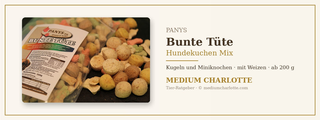 Hundekuchen Mix – PANYS Bunte Tüte mit bunten Kugeln und Miniknochen