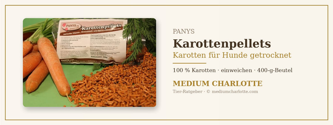 Karotten für Hunde getrocknet – PANYS Karottenpellets im 400-g-Beutel