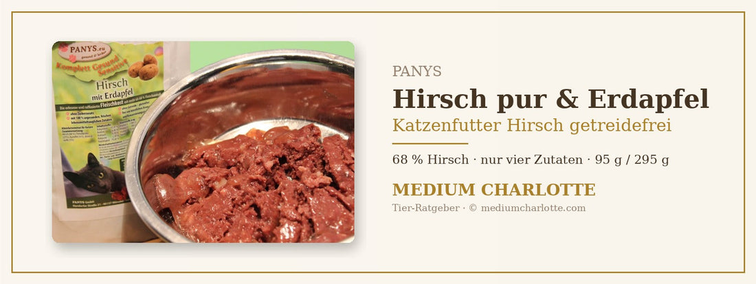 Katzenfutter Hirsch getreidefrei – PANYS Komplett Gesund Hirsch pur mit Erdapfel