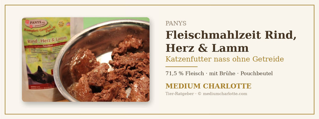Katzenfutter nass ohne Getreide mit Rind – PANYS Fleischmahlzeit Rind, Herz &amp; Lamm