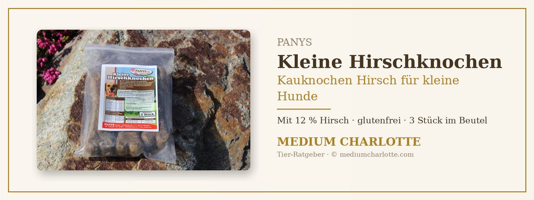 Kauknochen Hirsch für kleine Hunde – PANYS Kleine Hirschknochen im Beutel