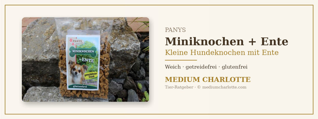 Kleine Hundeknochen mit Ente – PANYS Miniknochen + Ente im 150-g-Beutel