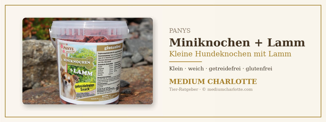Kleine Hundeknochen mit Lamm – PANYS Miniknochen + Lamm im 500-g-Eimer