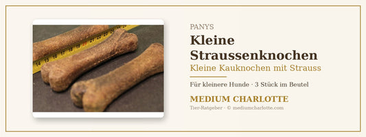 Kleine Kauknochen mit Strauss – PANYS Kleine Straussenknochen, 3 Stück im Beutel