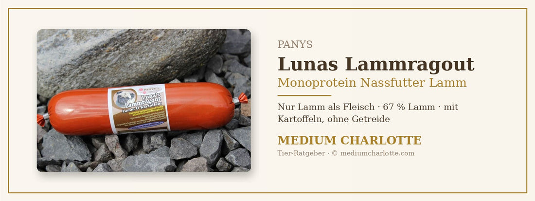 Monoprotein Nassfutter Lamm – PANYS Lunas Lammragout Hundewurst