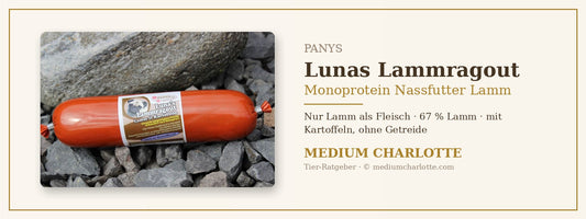 Monoprotein Nassfutter Lamm – PANYS Lunas Lammragout Hundewurst