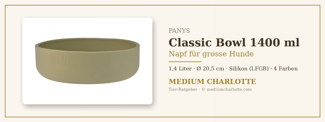 Napf für grosse Hunde – PANYS Classic Bowl 1400 ml aus Silikon
