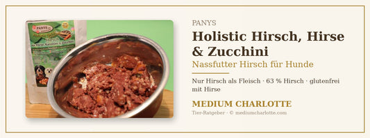 Nassfutter Hirsch für Hunde – PANYS Holistic Hirsch, Hirse &amp; Zucchini im Pouchbeutel