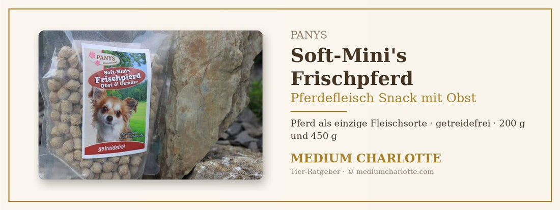 Pferdefleisch Snack mit Obst – PANYS Soft-Mini's Frischpferd im Beutel