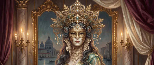 Tarotkarten Bedeutung – goldene venezianische Maske der Seherin, Medium Charlotte