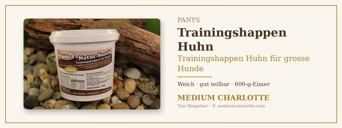 Trainingshappen Huhn für grosse Hunde – PANYS Trainingshappen Huhn im 600-g-Eimer