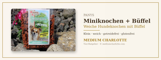 Weiche Hundeknochen mit Büffel – PANYS Miniknochen + Büffel im 150-g-Beutel