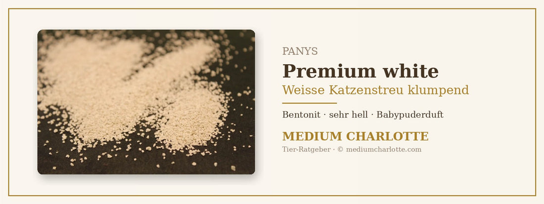Weisse Katzenstreu klumpend – PANYS Naturkatzenstreu Premium white mit Babypuderduft, 7,5 kg