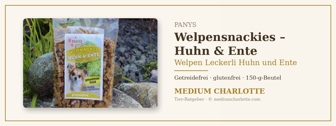 Welpen Leckerli Huhn und Ente – PANYS Welpensnackies Huhn & Ente im 150-g-Beutel