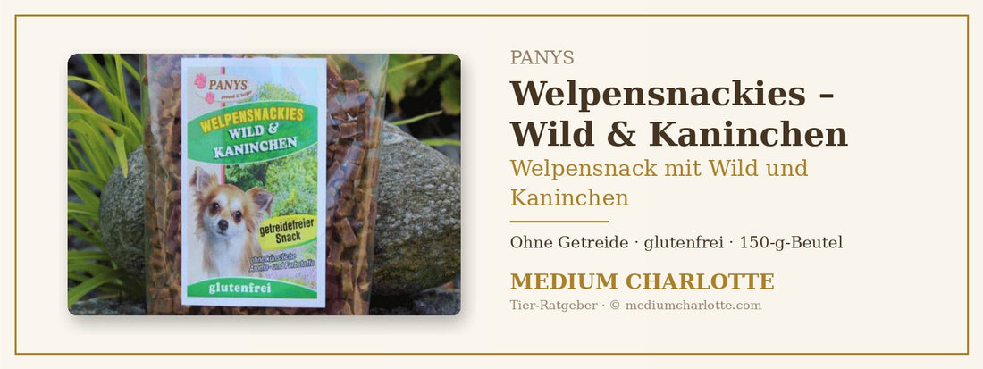 Welpensnack mit Wild und Kaninchen – PANYS Welpensnackies Wild & Kaninchen im 150-g-Beutel