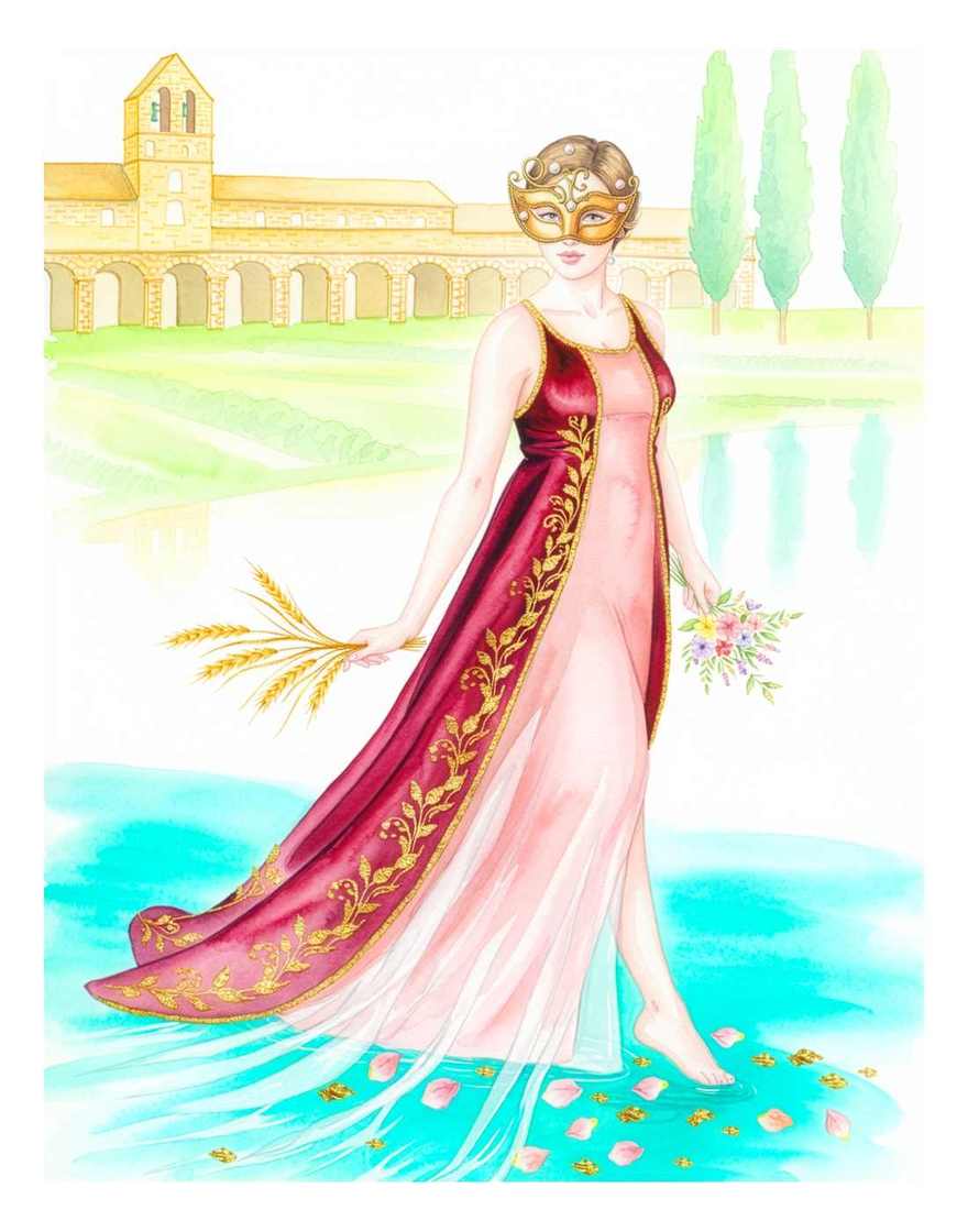 Anima di Correzzola – Veneto Landscape Wall Art Print with Golden Mask (Printable)