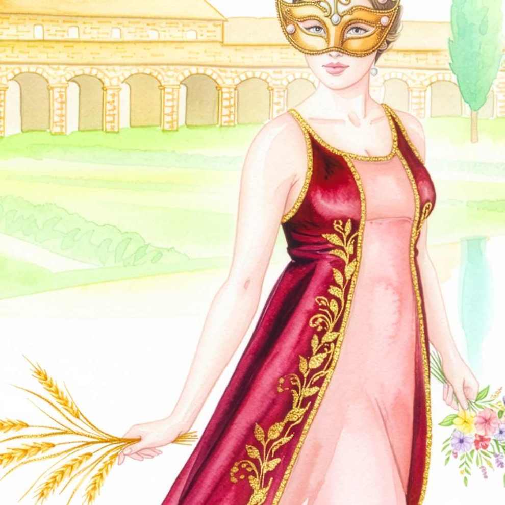 Anima di Correzzola – Veneto Landscape Wall Art Print with Golden Mask (Printable)