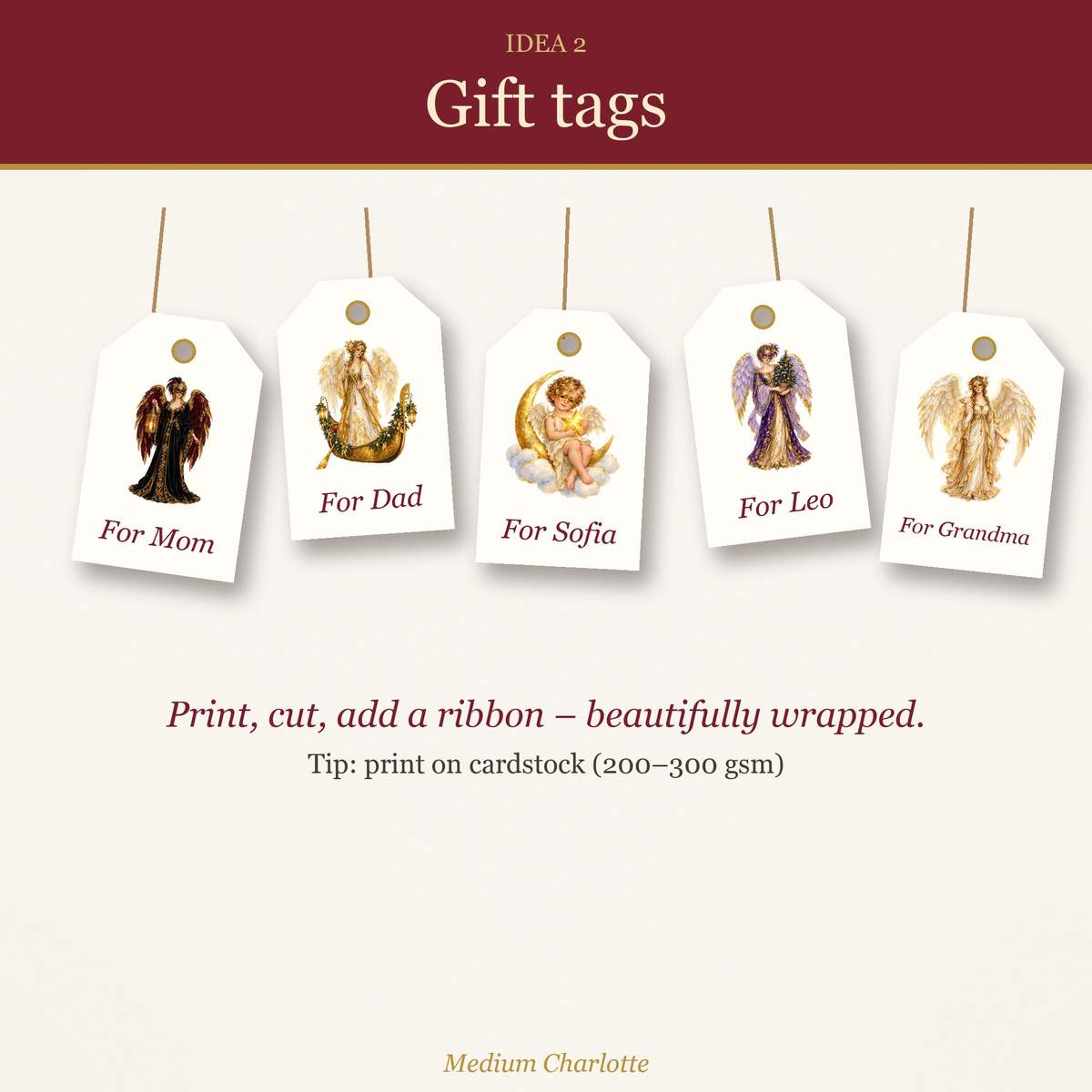 Venetian Christmas Angels Clipart – 12 Transparent PNG