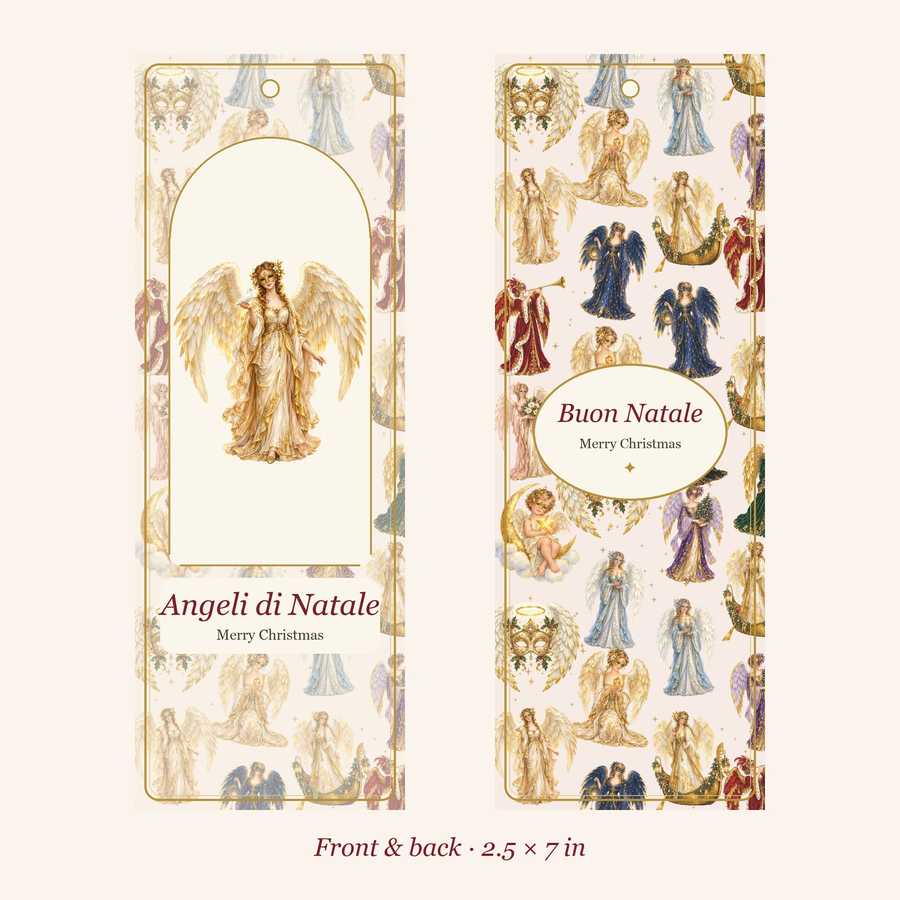 Printable Venetian Christmas Bookmarks – Front & Back