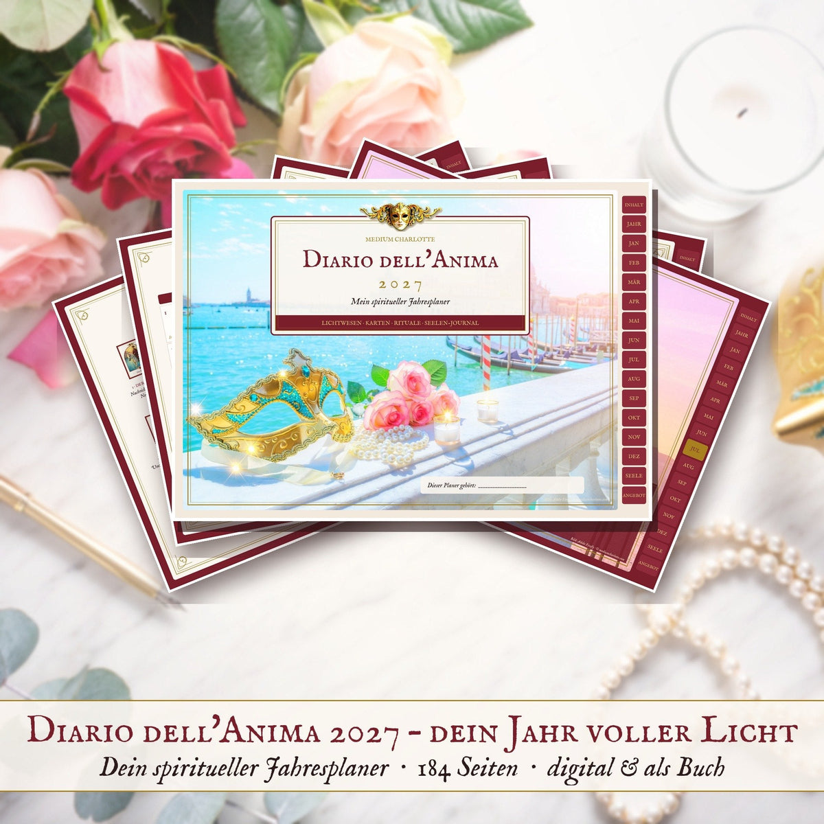 Diario dell'Anima 2027 – spiritueller Jahresplaner von Medium Charlotte, gedrucktes Buch