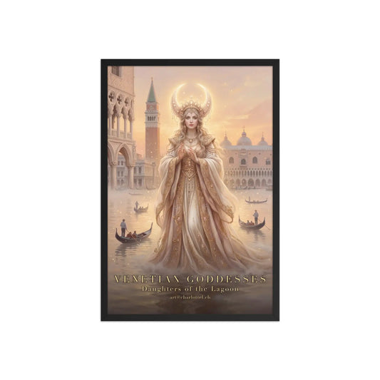 Venezianische Mond-Göttin – gerahmtes Poster von Medium Charlotte
