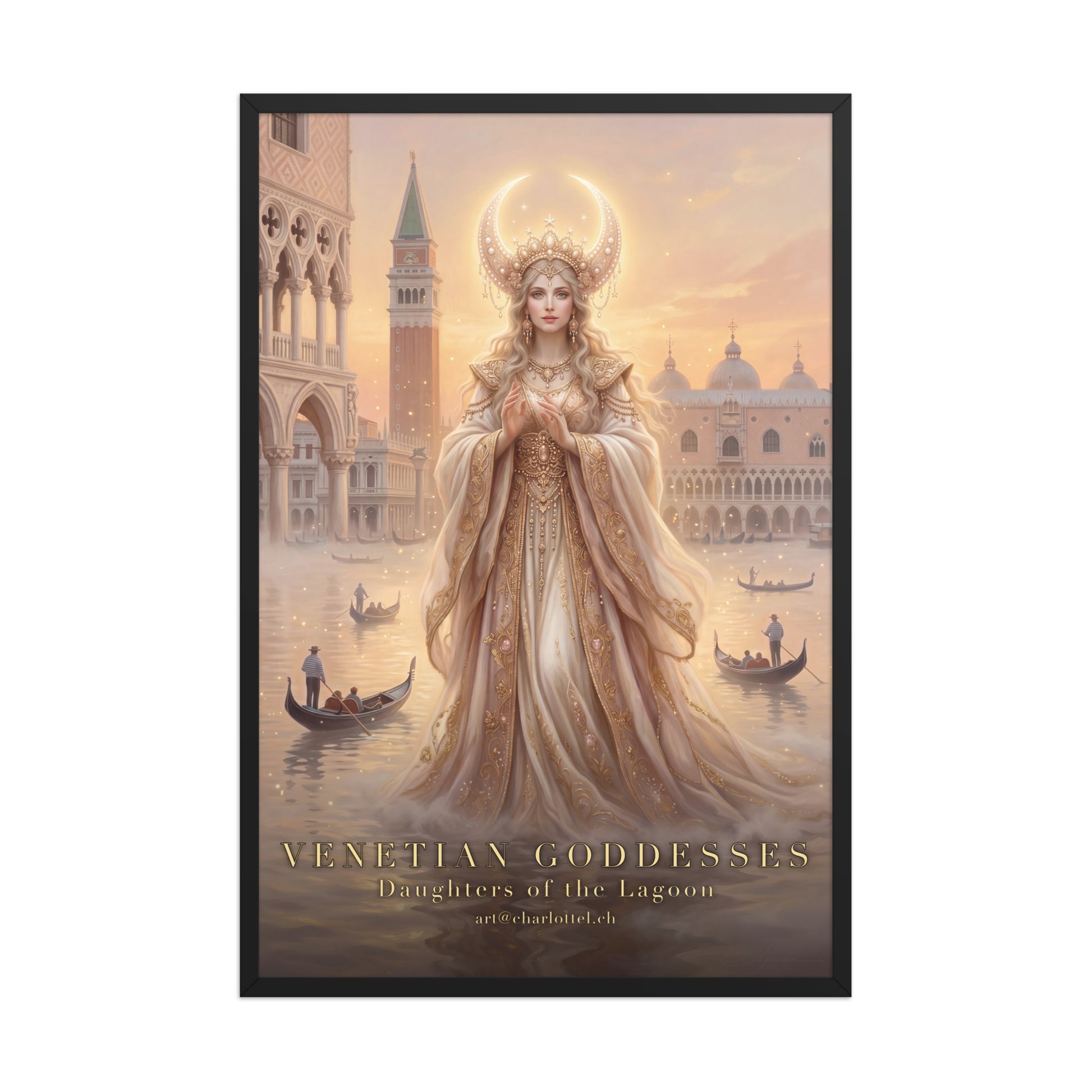 Venezianische Mond-Göttin – gerahmtes Poster von Medium Charlotte (Ansicht 2)