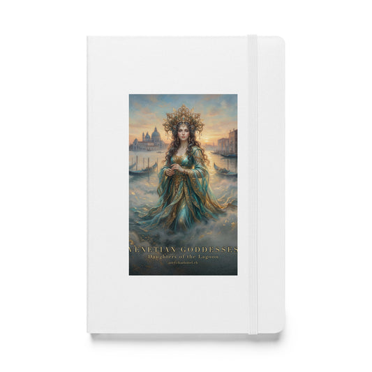 Dunkelhaarige venezianische Lagunen-Göttin auf einem Hardcover-Journal – Medium Charlotte