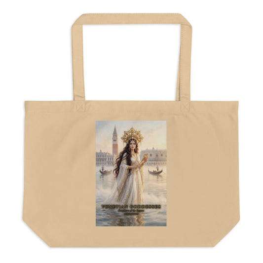 Lagunen-Königin große Eco Tote aus Bio-Baumwolle – venezianische Göttin, Venetian Goddesses