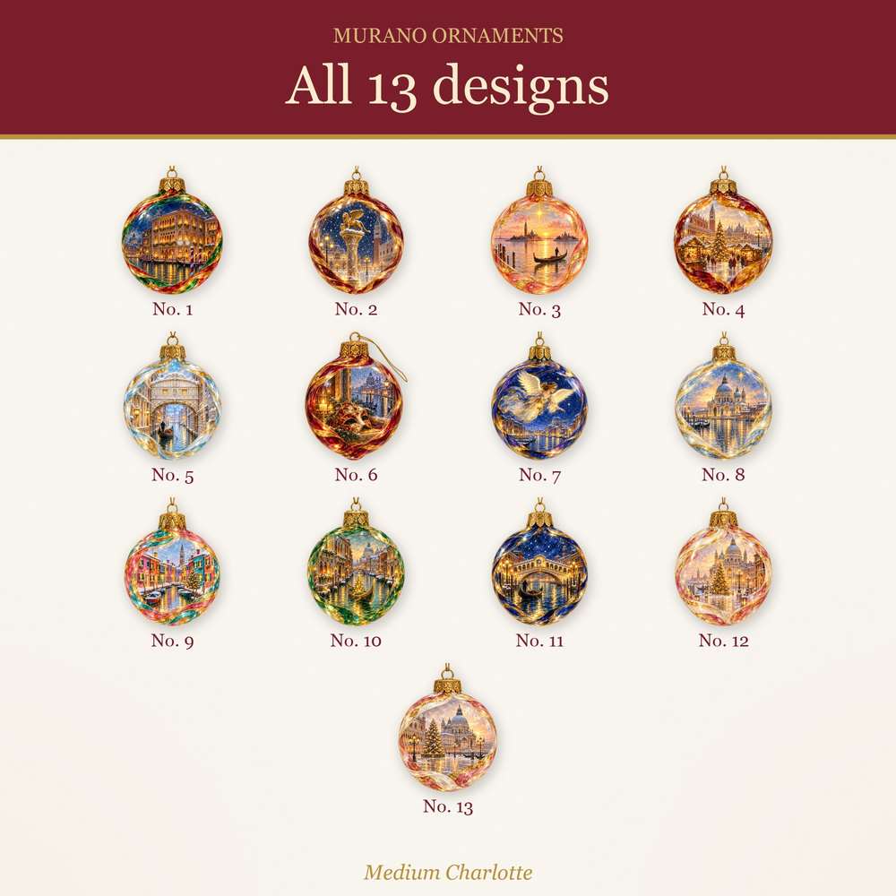 Murano Christmas Ornaments Clipart – 13 Transparent PNG (Venice Christmas)