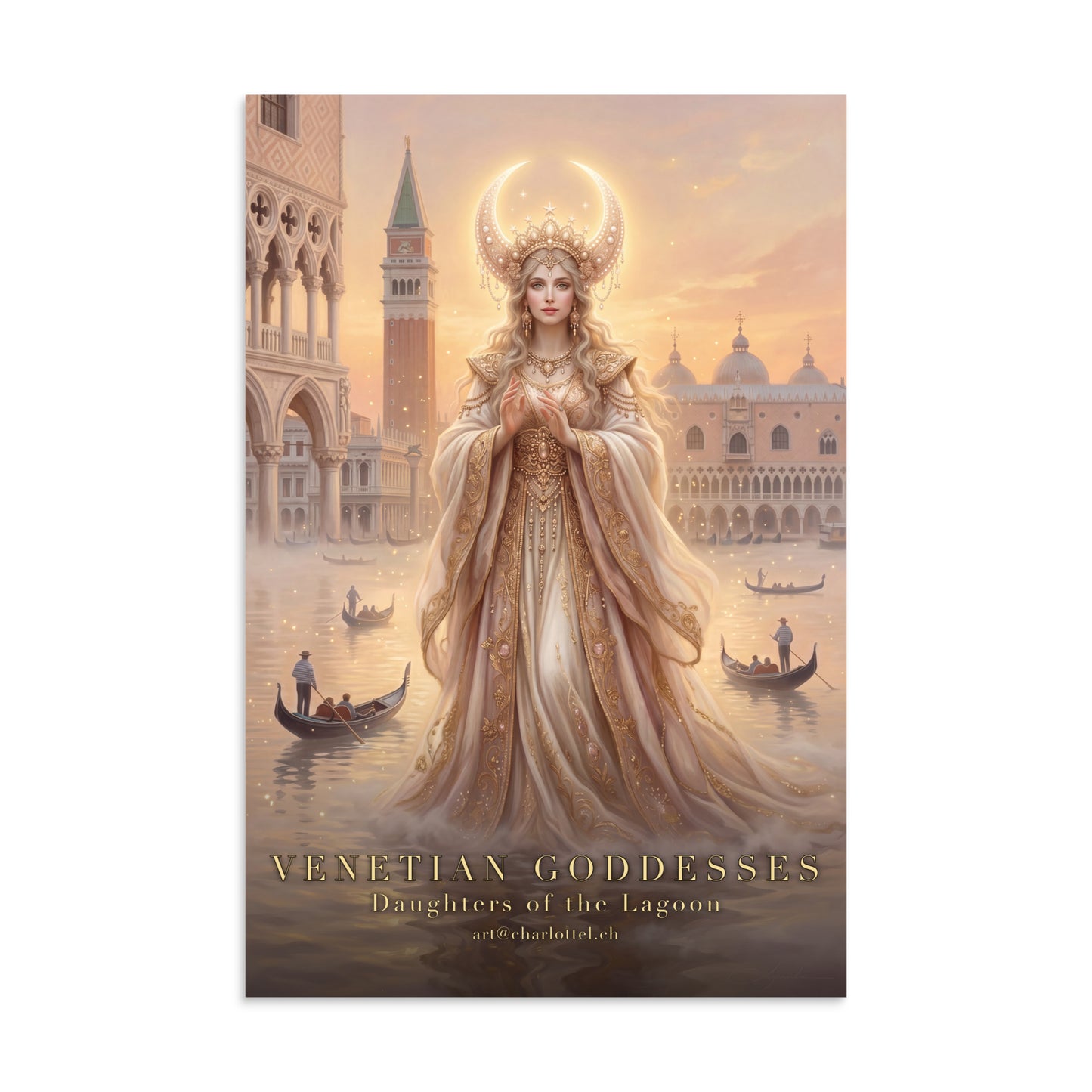 Venezianische Mond-Göttin – Luster-Poster von Medium Charlotte