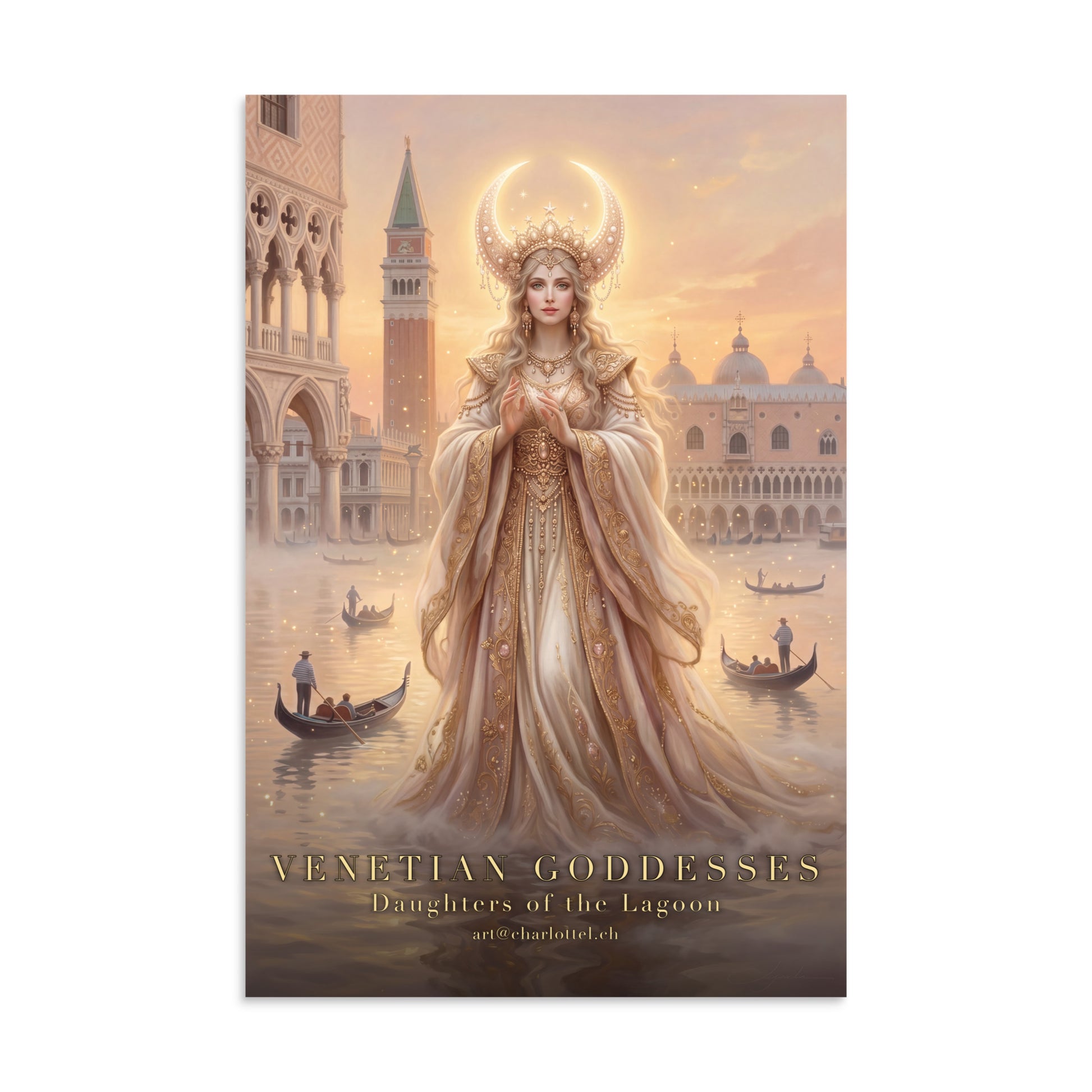 Venezianische Mond-Göttin – Luster-Poster von Medium Charlotte