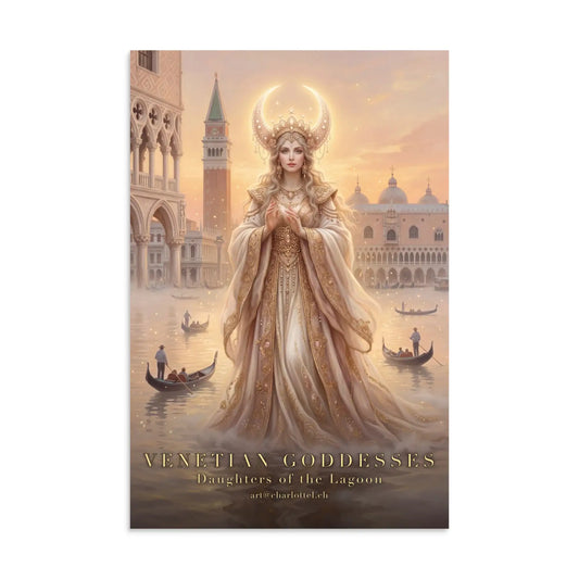 Venezianische Mond-Göttin – Luster-Poster von Medium Charlotte