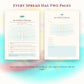 Tarot spread page with matching tarot journal page