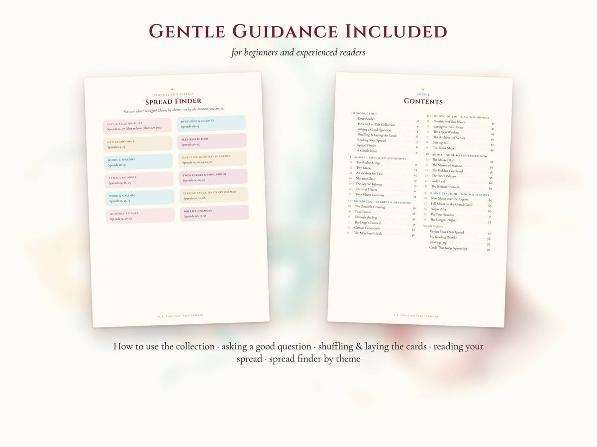 Gentle tarot guidance pages for beginners