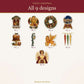 Venice Christmas Clipart – Lion of St Mark, Snow Globe & Wreath – 9 Transparent PNG