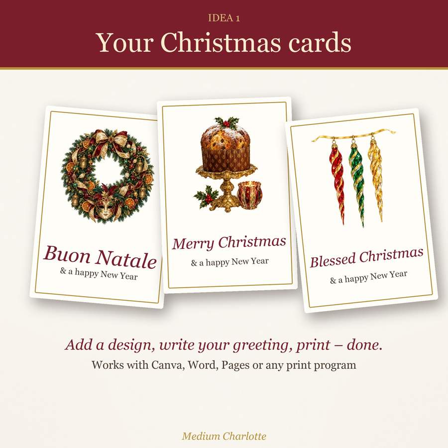 Venice Christmas Clipart – Lion of St Mark, Snow Globe & Wreath – 9 Transparent PNG