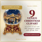 Venice Christmas Clipart – Lion of St Mark, Snow Globe & Wreath – 9 Transparent PNG